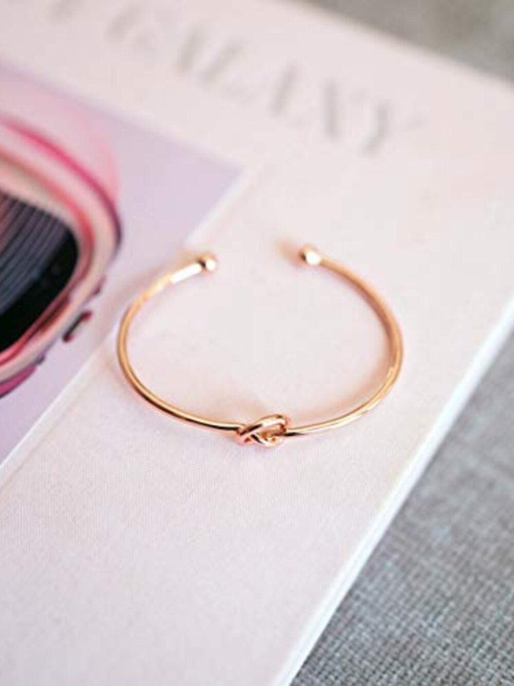 New‎ - 14K Gold Plated Forever Love Knot Infinity Bangle Bracelets for Women